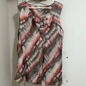 Dress Barn Pink and Gray Sleeveless Blouse